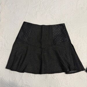 BCBGeneration Black Quilted & Textured Flared Skirt